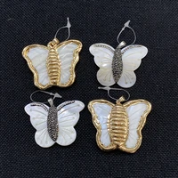 1 piecebag natural shell necklace pendant butterfly shaped pendant for jewelry making diy ladies necklace bracelet accessories