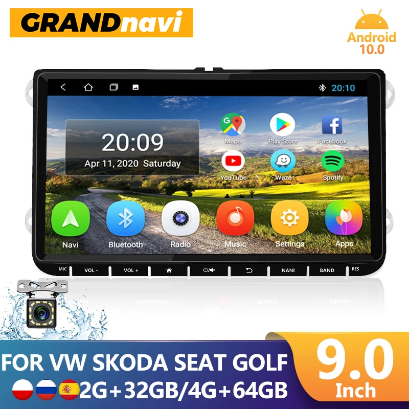 grandnavi 2din android for volkswagen vw polo jetta skoda octavia 2 golf 5 7 touran car radio multimedia player gps navigation free global shipping