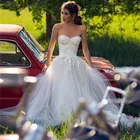 Простое Тюлевое свадебное платье Sevintage Cheapl в стиле бохо, ТРАПЕЦИЕВИДНОЕ свадебное платье без рукавов с открытой спиной, вечернее платье невесты