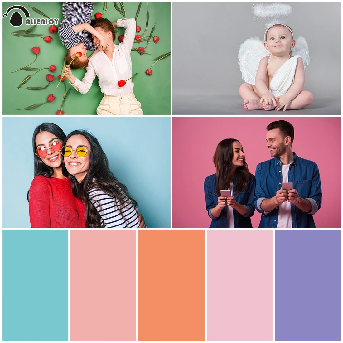 Фон для фотосъемки Allenjoy однотонный взрослых и детей новорожденных