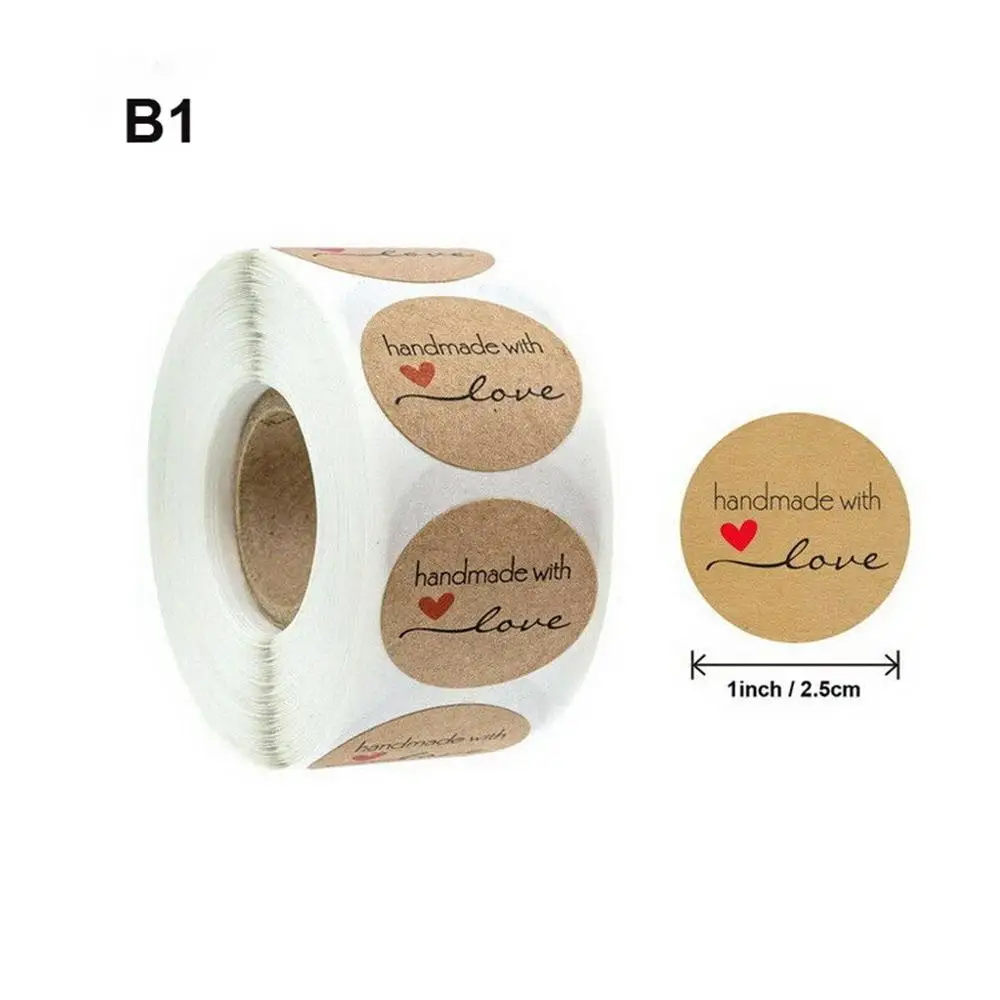 500 шт Круглые этикетки ручной работы из крафт бумаги популярное розовое золото