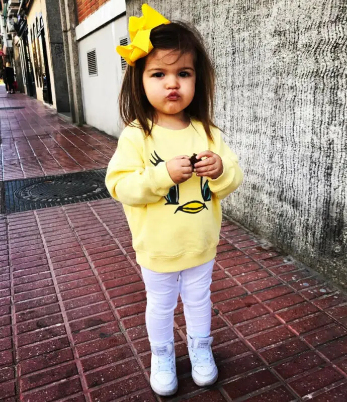 Милая желтая футболка с рисунком птицы топ длинными рукавами для маленьких