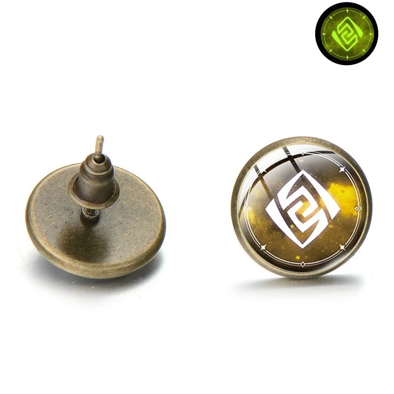 

Wholesale 1 Pcs Chinese Game Genshin Impact Earrings Seven Elements Luminous Metal Ear Rings for Women Men Cosplay Jewelry Gifts