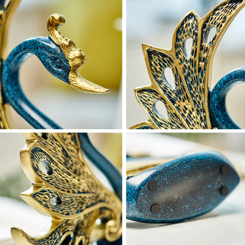 

2pcs Resin Swan Sculpture Statue Modern Art Figurines Living Room TV Cabinet Ornaments Home Decoration Accessories Wedding Gifts