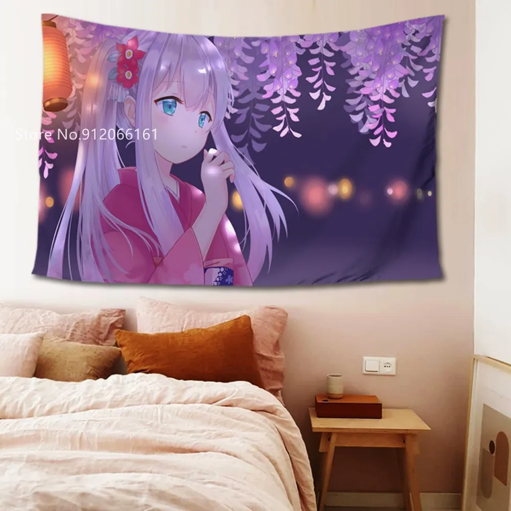 

Japanese Anime Tapestry Eromanga Teacher Wall Blanket Save Money For Decoration Art Psychedelic Fresco Beach Mat Piano Cover