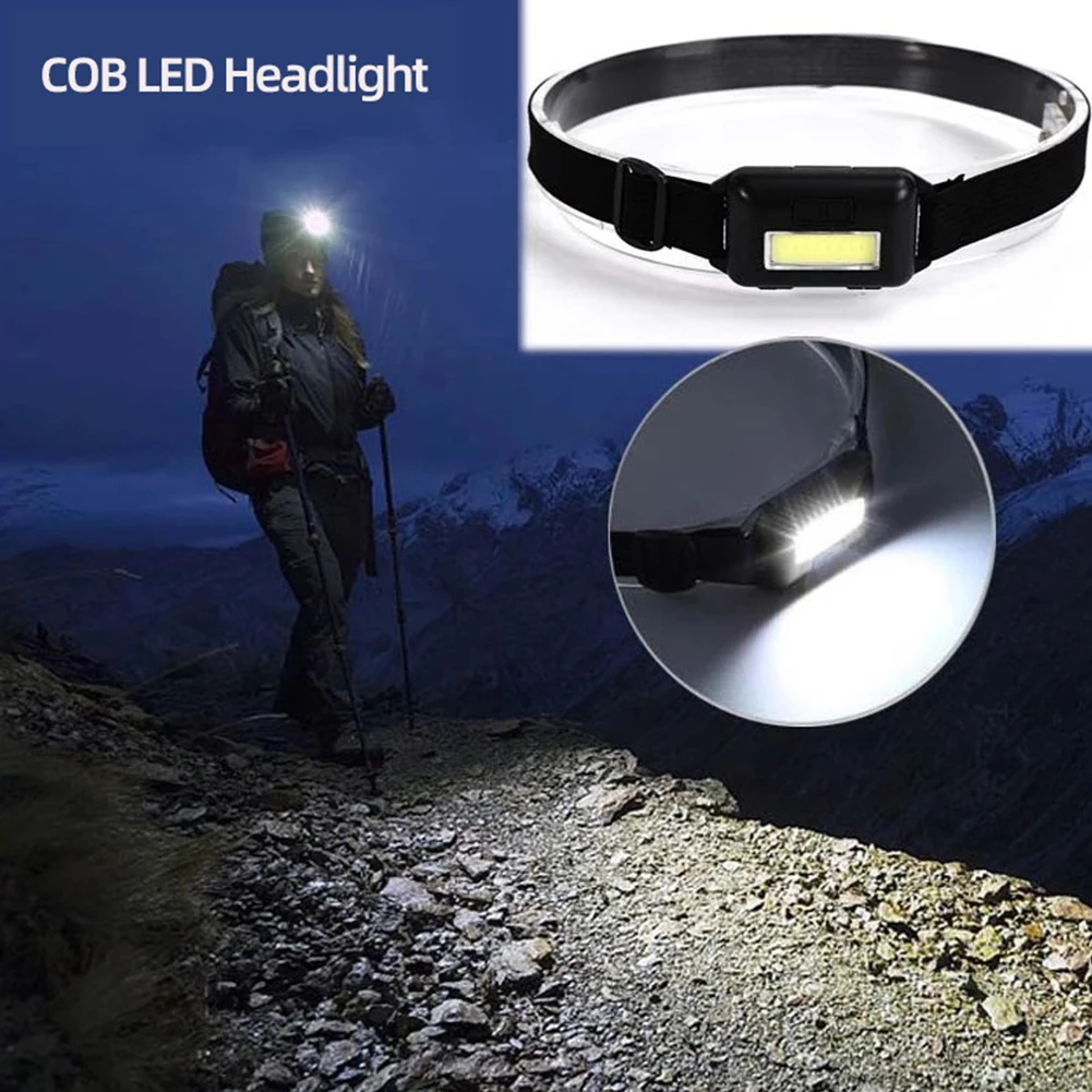 

Mini COB LED Headlamp 3 Modes Waterproof Headlights Lighting Outdoor Camping Head Flashlight Torch Mini Night Headlamp