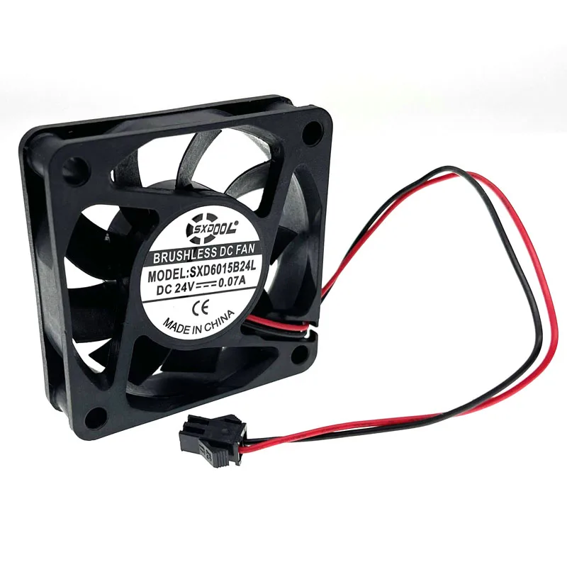 

24V Cooling Fan 60mm 6cm Dual Ball Bearing Mute Quiet Silent Computer PC Fan with SM-2Pin SXD6015B24L 60X60X15 6015