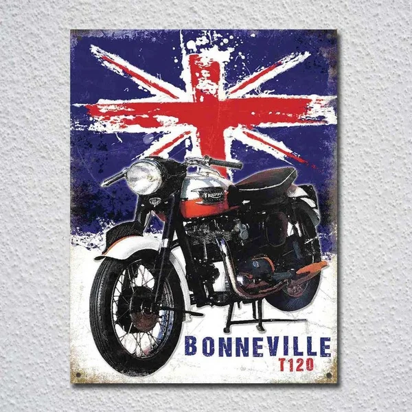 

Bonnevil Motorcycle Retro Vintage Tin Sign Metal Sign Metal Poster Metal Decor Metal Painting Wall Sticker Wall Sign Wall Decor