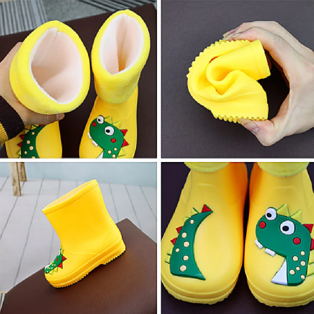 Детские непромокаемые сапоги ярких цветов с мультяшными кроликами для девочек
