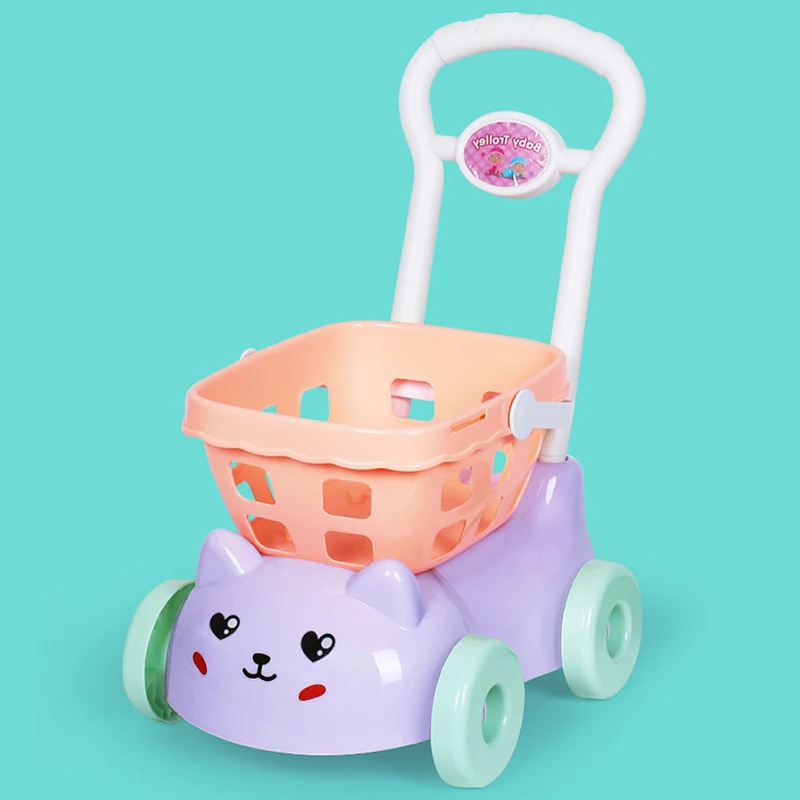 

Hot Selling Toys Shopping Cart Kids Grocery Kitchen Pretend Play Food Accessories for Children Girls Boys LBV