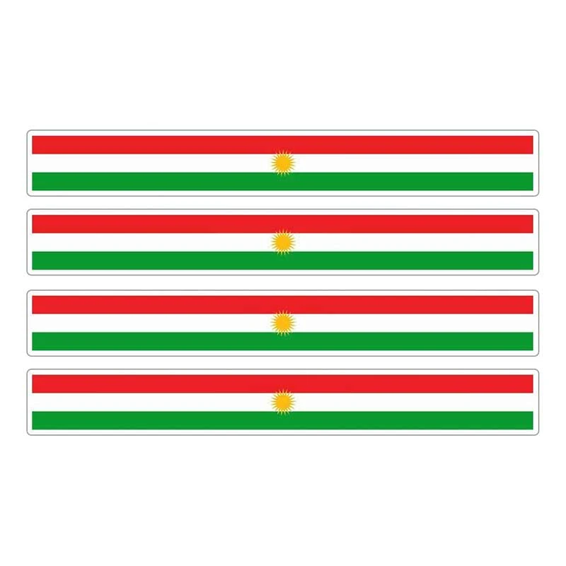 

Hot 4pcs Patriotic Stickers Flag Stripes Vinyl PVC 13cm X 1.7cm Car Motorcycle Reflective Tuning Kurdistan Car Sticker