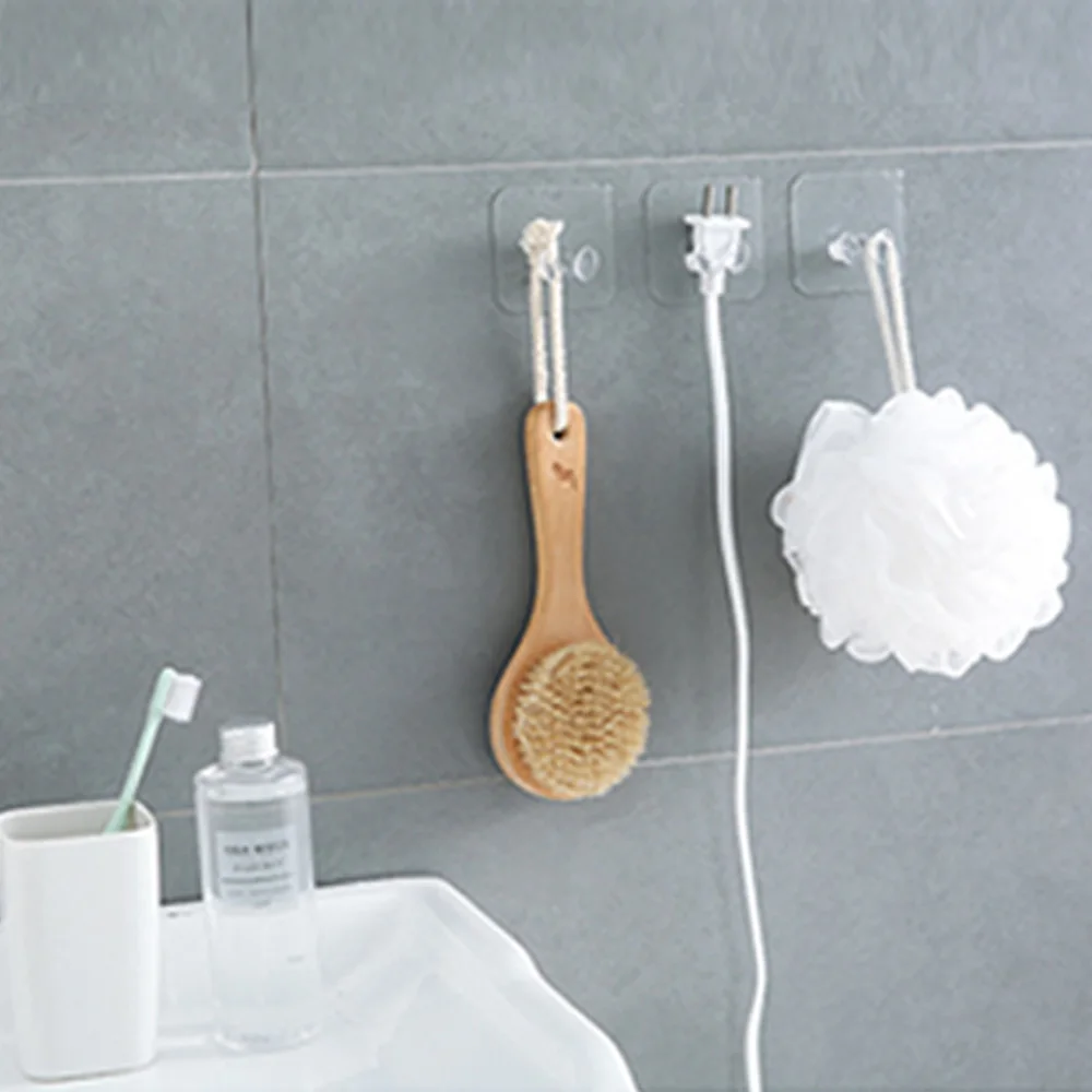 

1pc Plastic Power Plug Socket Hook Transparent Multifunction Adhesive Power Plug Socket Home Office Wall Storage Hook