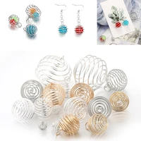 5 30pcs 9 35mm metal spiral beads cages pendants hollow lantern bead caps for diy earring jewelry making accessories supplies