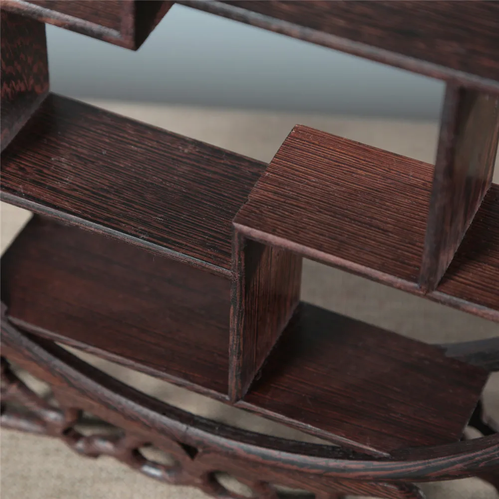 

Black Chicken Winged Wood Bogu Frame Redwood Wooden Wenwan Display Rack Office Furniture Craft Decoration Home Decor