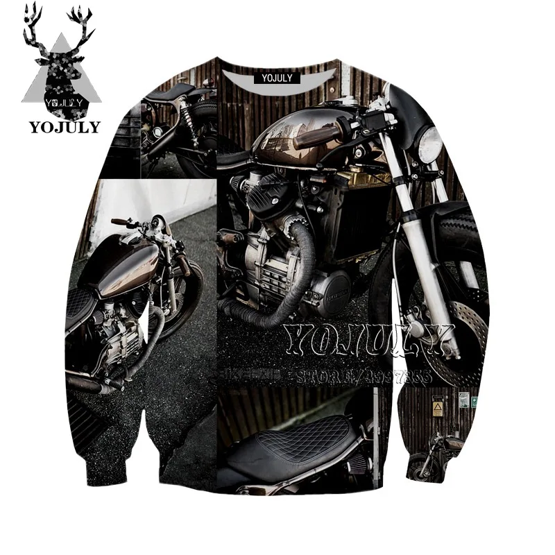 YOJULY/крутой Детский свитер с 3d принтом для мотоцикла новая детская одежда