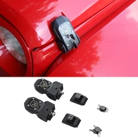 for jeep wrangler jk 2007 2017 front engine hood latch lock catches with key abs iron black car exterior accessories styling