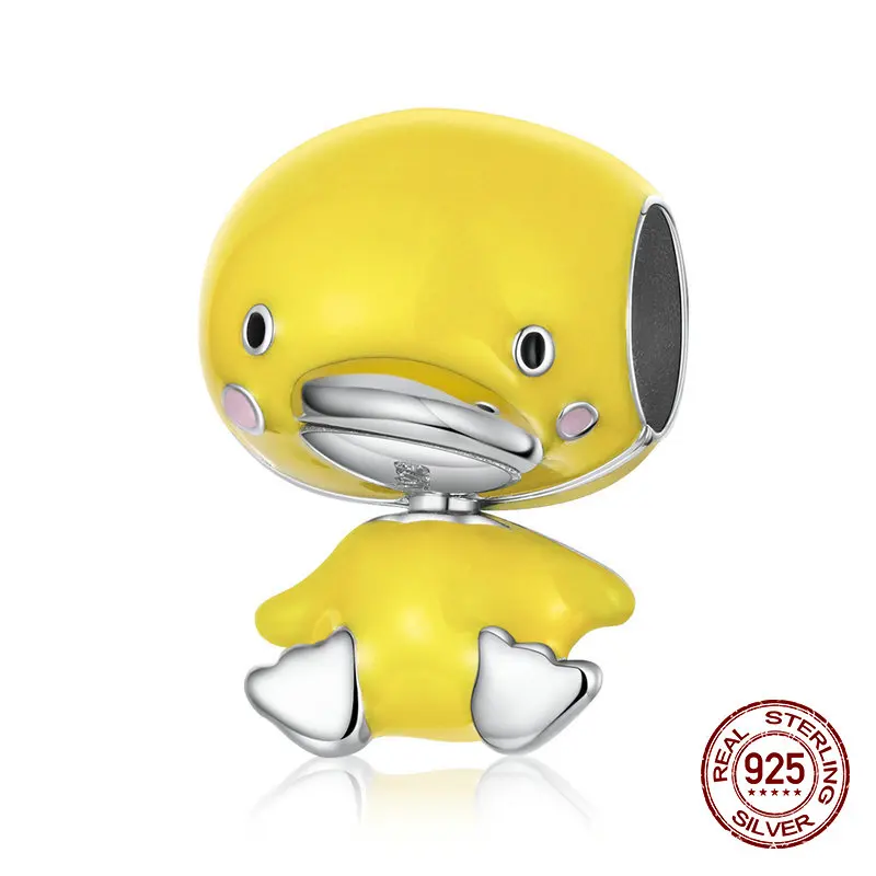 Шарм бусина из серебра 100% пробы с желтой эмалью|Бусины| |