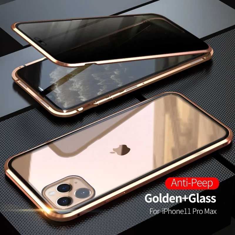360 Защитный Магнитный чехол для iphone 11 Pro MAX Противоударная прозрачная стеклянная крышка металлическая рамка СПС iphone 11 Pro Роскошная Броня