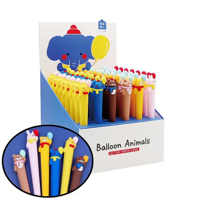 

Гелевая ручка с рисунком животного, 48 шт./лот, 0,5 мм, ручки для подписей, рекламный подарок, канцелярские принадлежности, школьные принадлежн...