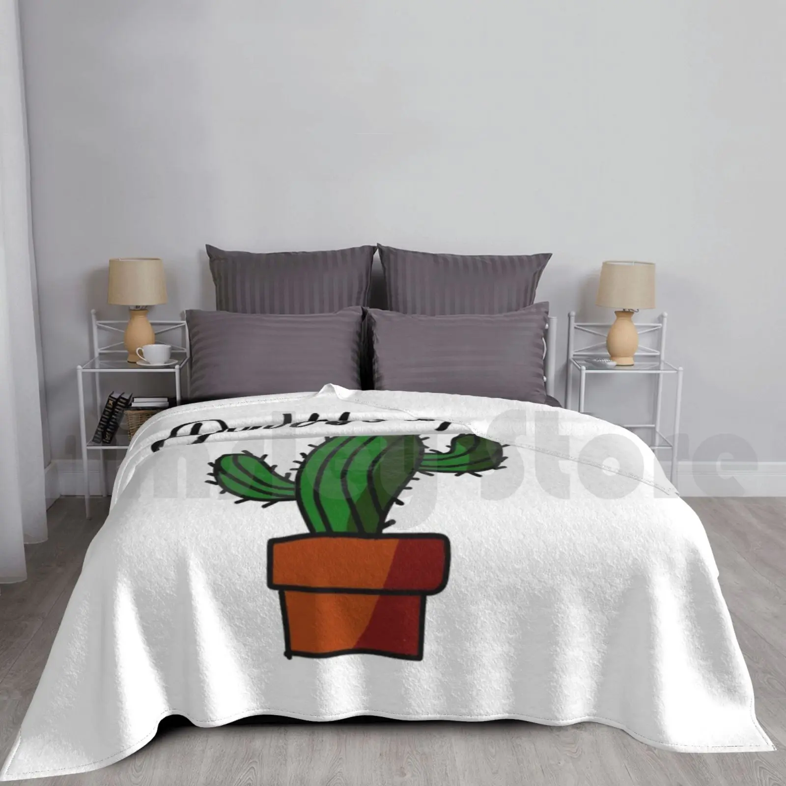 

Don't Be A Prick Cactus Joke Blanket For Sofa Bed Travel Prick Cactus Green Brown Text Joke Funny Plants Plant