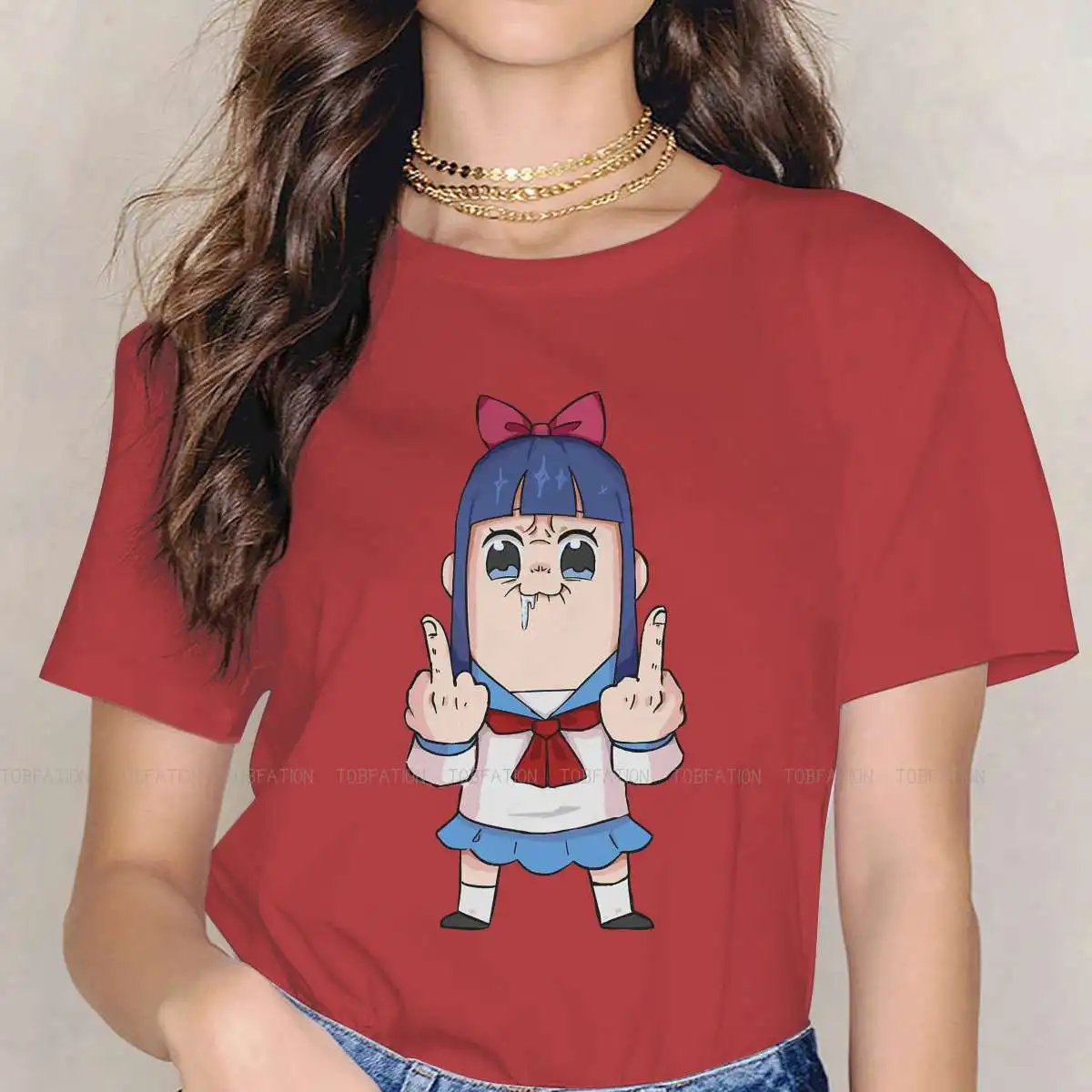 

Pop Team Epic Comedy Anime Crewneck TShirts Pipimi Print Girl T Shirt Funny Tops