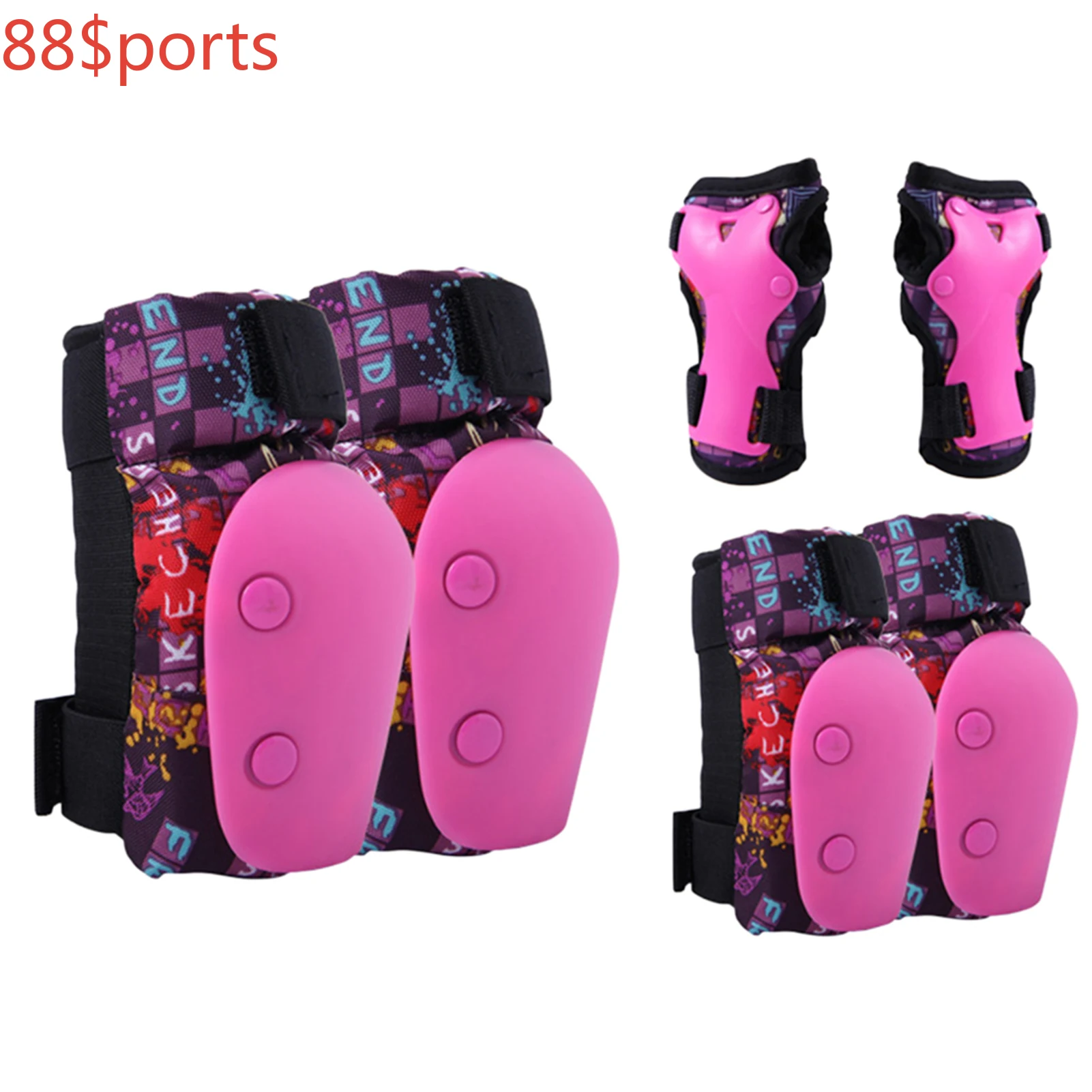 

6pcs Protective Gear Set Scootering Rollerblading Wrist Guards Skateboarding For Kids Accessories Gift Sports Elbow Knee Pads