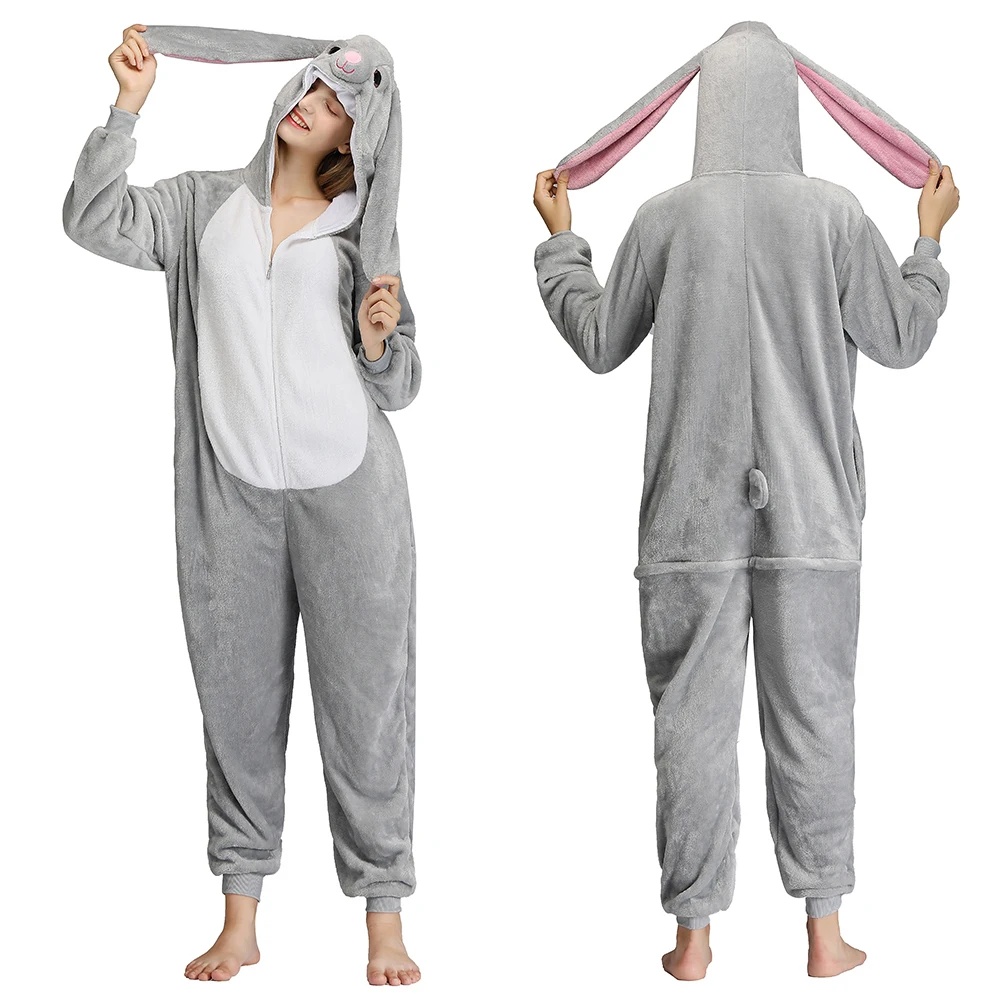 Одежда для сна в виде животных комбинезон пижама с длинными ушами кролика костюм
