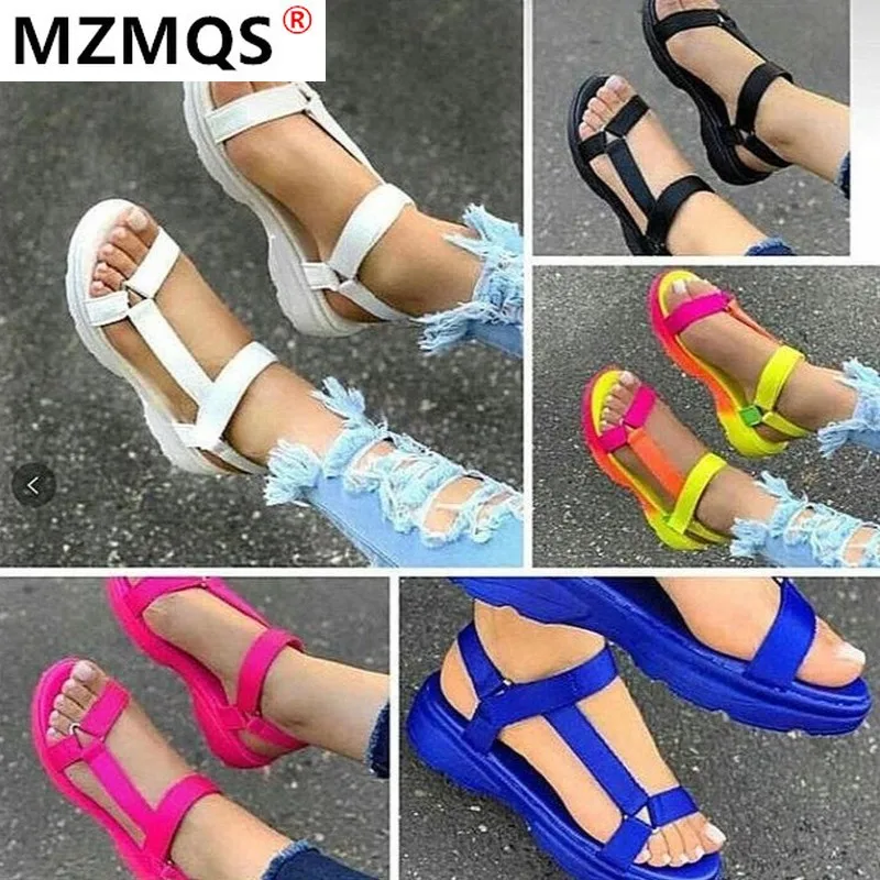 

2021 Women Sandals New Summer Shoes Woman Peep-toe Comfortable Sandals Slip-on Flat Casual Shoes Female Sandalias Zapatos Mujer