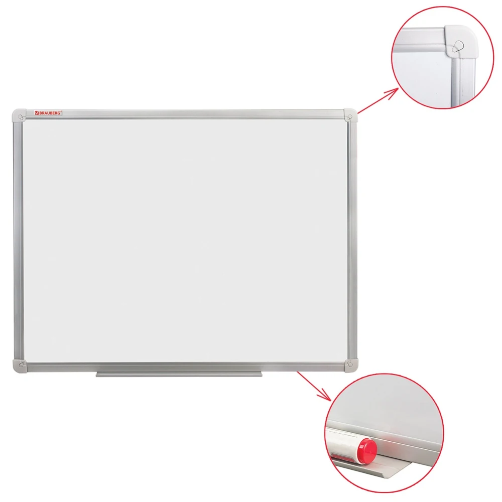Magnetic marker board Brauberg Standard aluminum frame 10 years warranty Russia for drawing writing stationery | Канцтовары для
