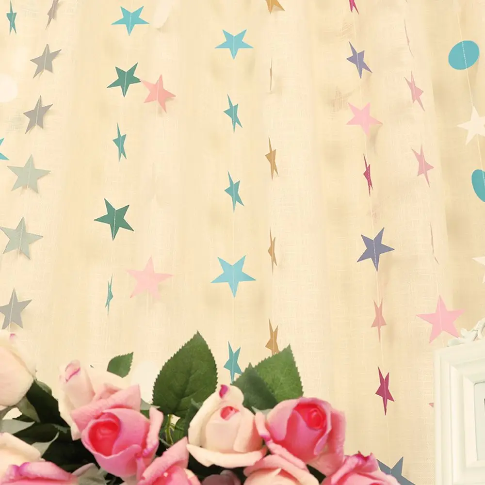 Золотой серебряный Звездный круг украшение для вечеринки бумажные гирлянды