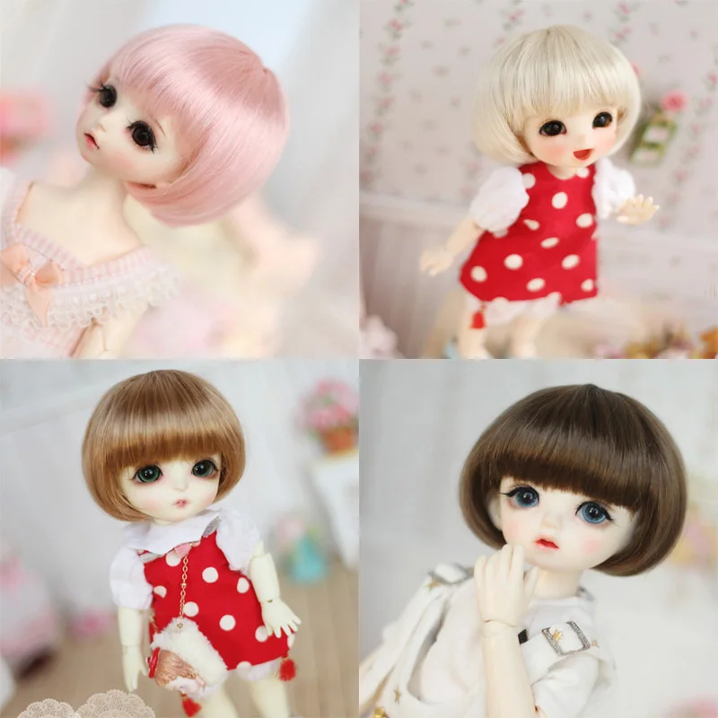 BJD парики волос милые для 1 3 4 6 8 12 bjd короткие волосы куклы парики|Куклы| |