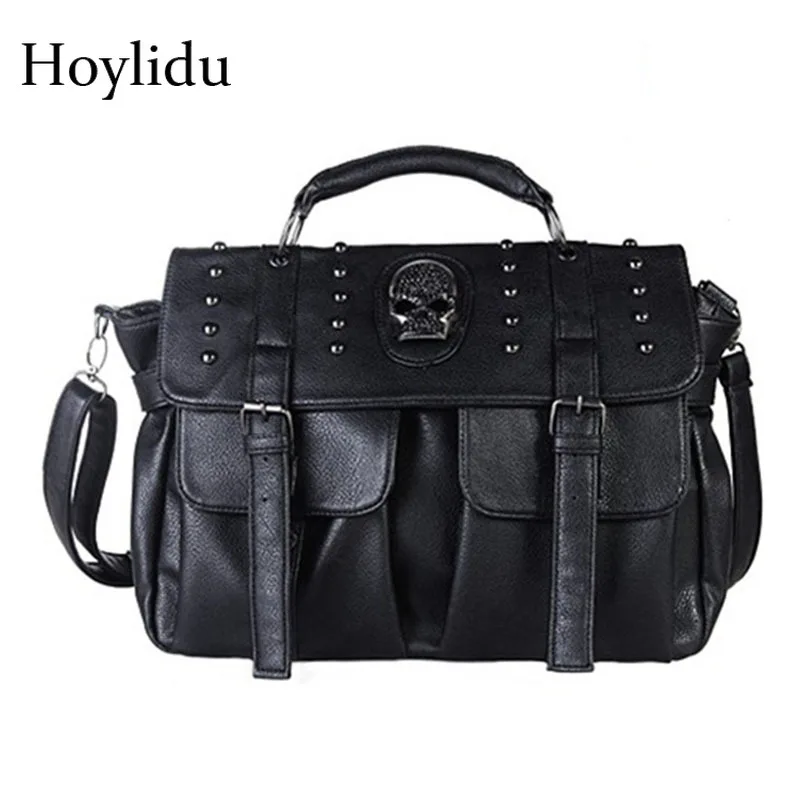 Панк Череп заклепки роскошные сумки женские Дизайнерские Модные Винтажные