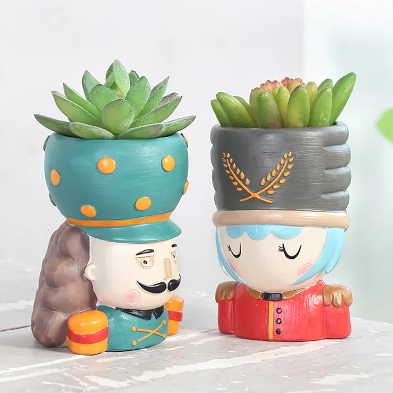 

HOT SALE Walnut Fairy Tale Resin Flower Pot Garden Succulent Plant Pot Office Desktop Decor
