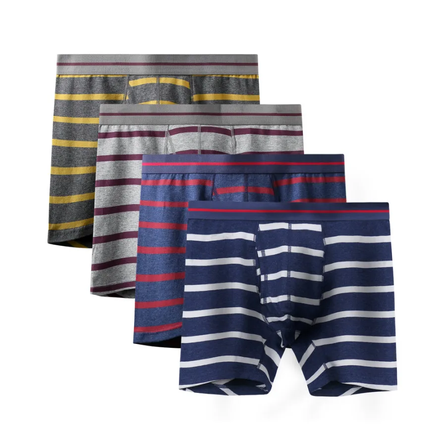 4Pcs A2388 Mix A41 4 шт./партия, новое качество, Mr fashion, сексуальный бренд, хлопок, Аутентичные, U выпуклые, мужские, плюс длинные боксеры, шорты, специальное большое нижнее белье, жир - Цвет: 4Pcs A2388 Mix A41