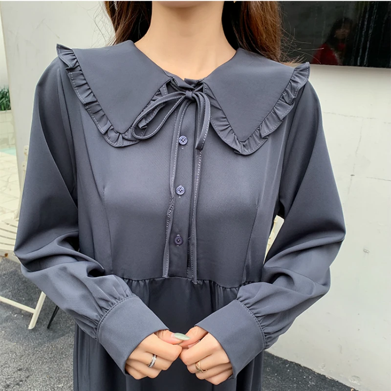 Женское шифоновое платье с бантом Mozuleva однотонное свободное богемное длинными