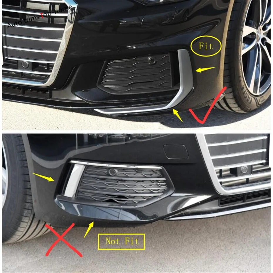 Yimaautotrims передние противотуманные фары лампа век брови крышка отделка Подходит для Audi A6 C8 Хром Стайлинг хром яркий ABS