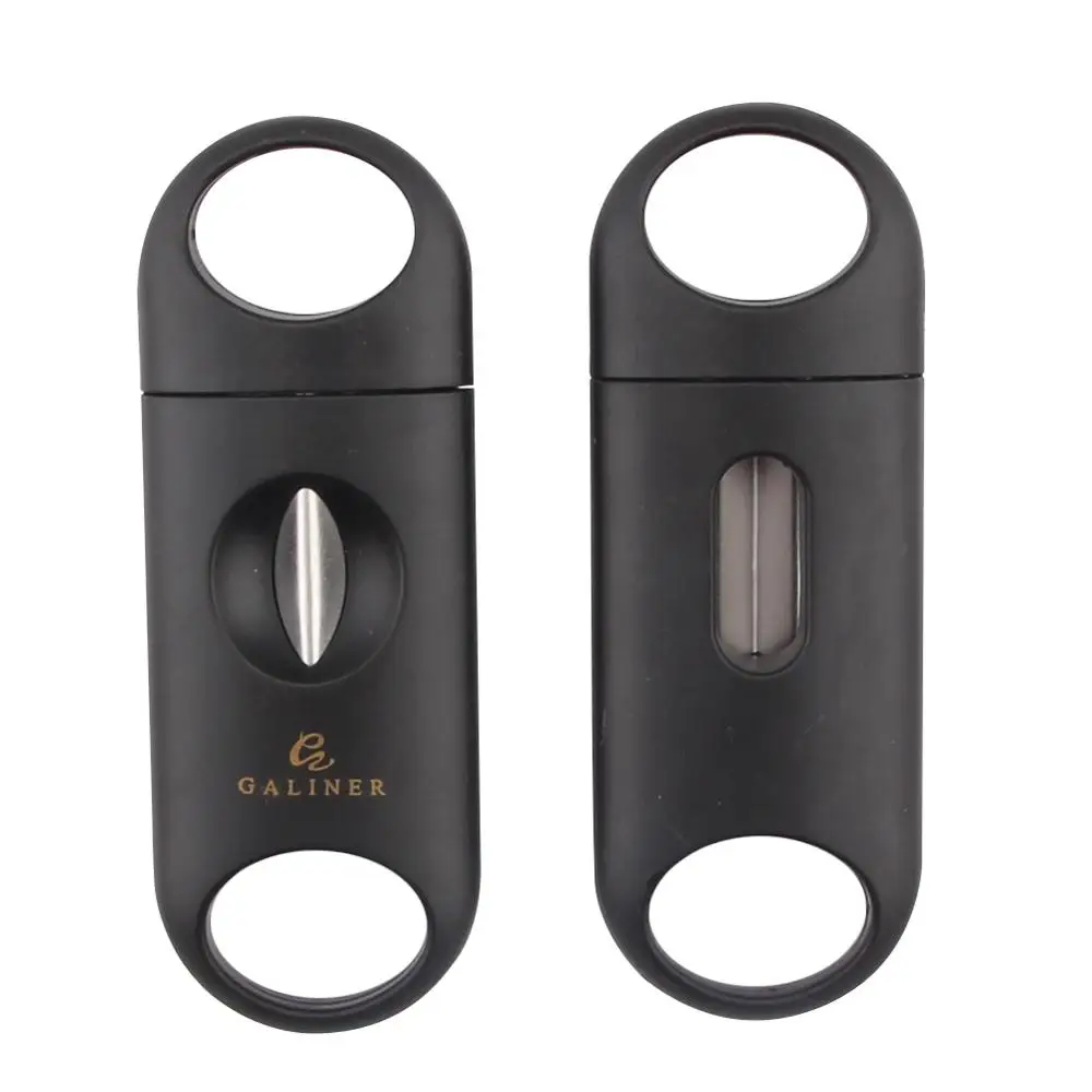 Резак для сигар COHIBA гильотина из нержавеющей стали черный карманный V образный