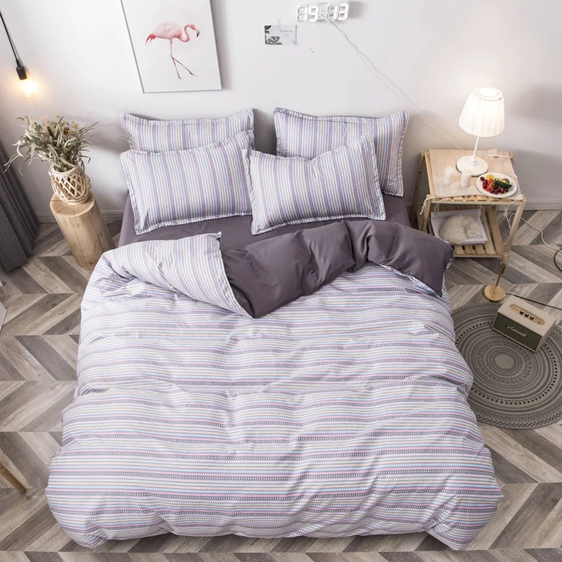 

Nordic 3/4 шт. Постельное белье Полный один Размеры простой Стиль серого цвета с геометрическим рисунком; С рисунком алоэ хлопок Спальня комплек...