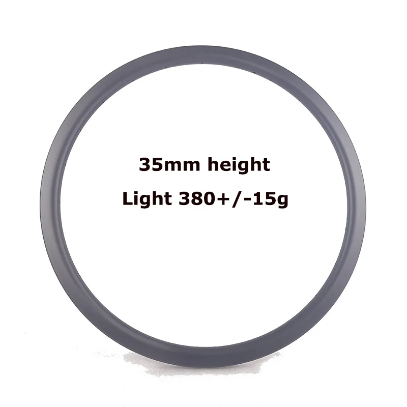 380 г Супер легкий дорожный клинчерный обод из углеродного волокна 35 мм x 26