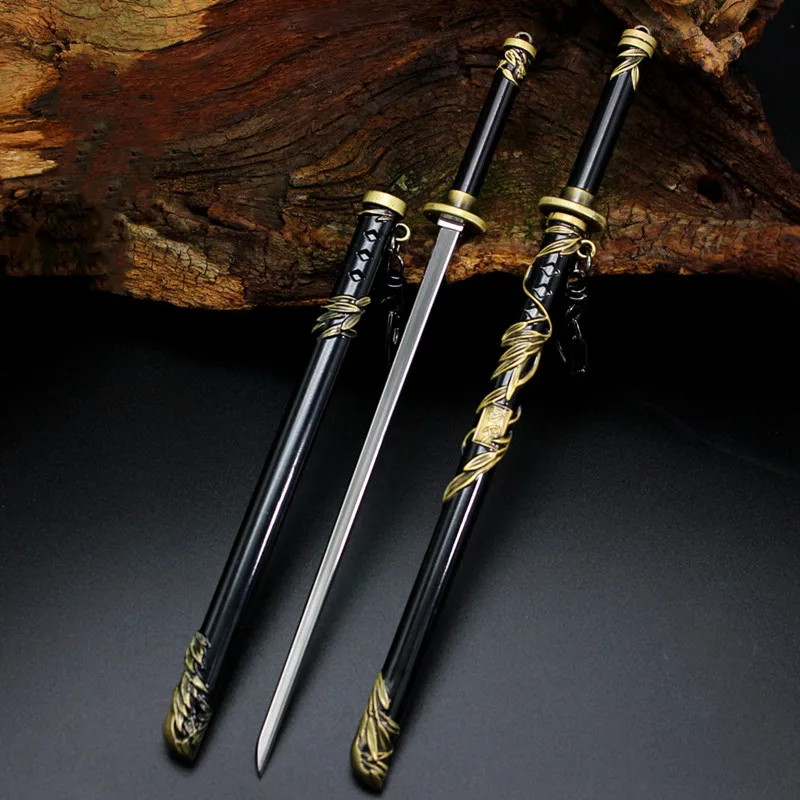 

Sword Game Weapon Peripheral Alloy 22cm Zhuyue Sword And Baihong Sword Toy Keychain Pendant Metal Model Weapon Office Decoration