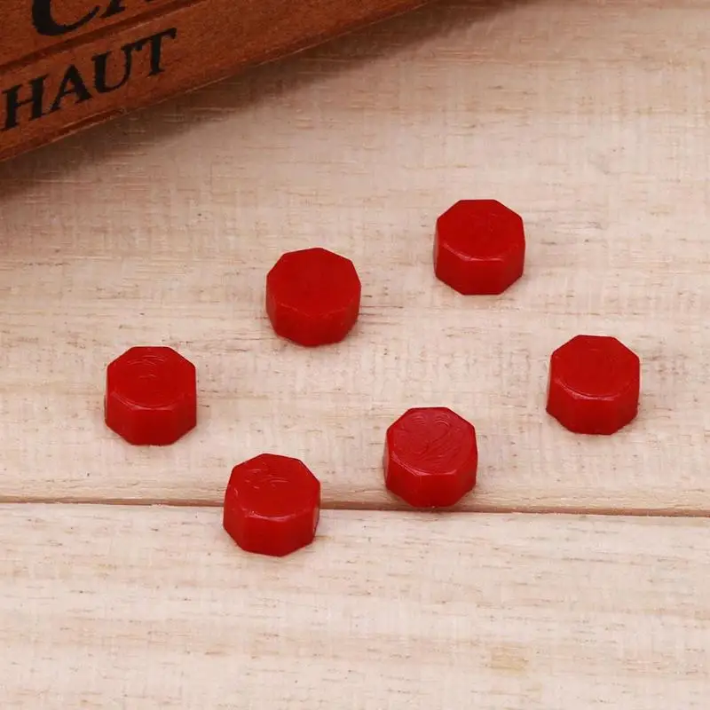 100 шт./лот ретро Восьмиугольные штамповочные восковые бусины восковая печать