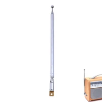 7 sections telescopic antenna aerial for radio tv silver expanded total length 765mm