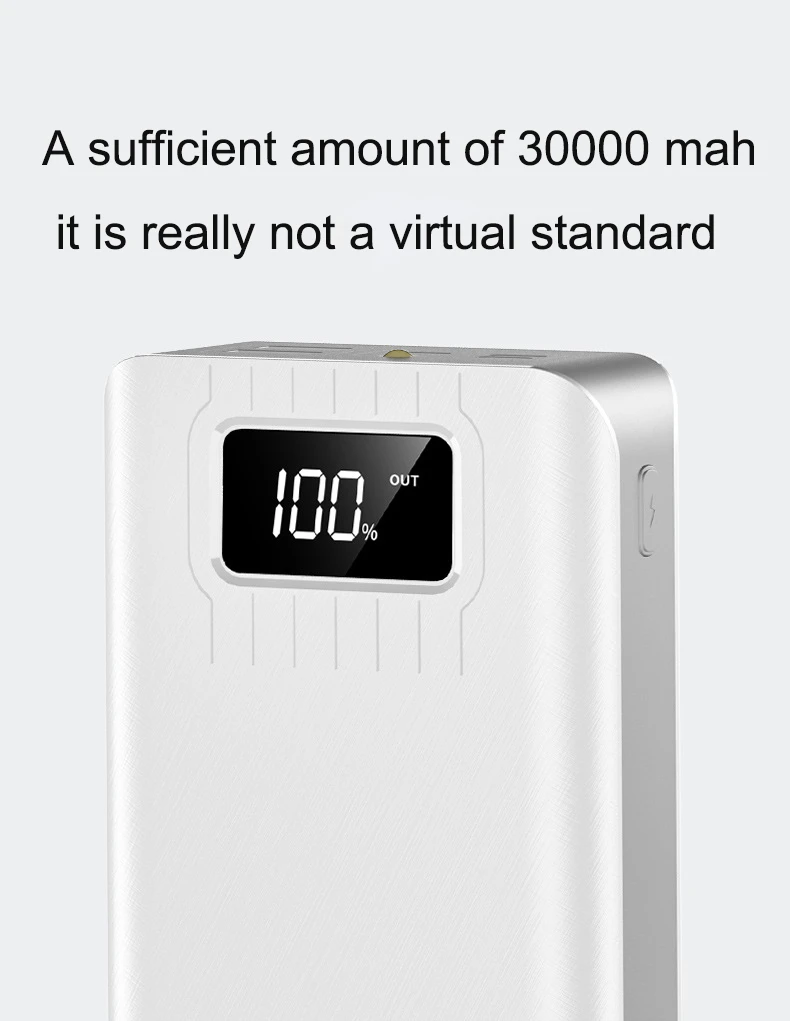 30000 мАч Внешний аккумулятор Poverbank 2 Usb Lcd power Bank портативное зарядное устройство для мобильного телефона для Xiaomi Mi Iphone X, huawei