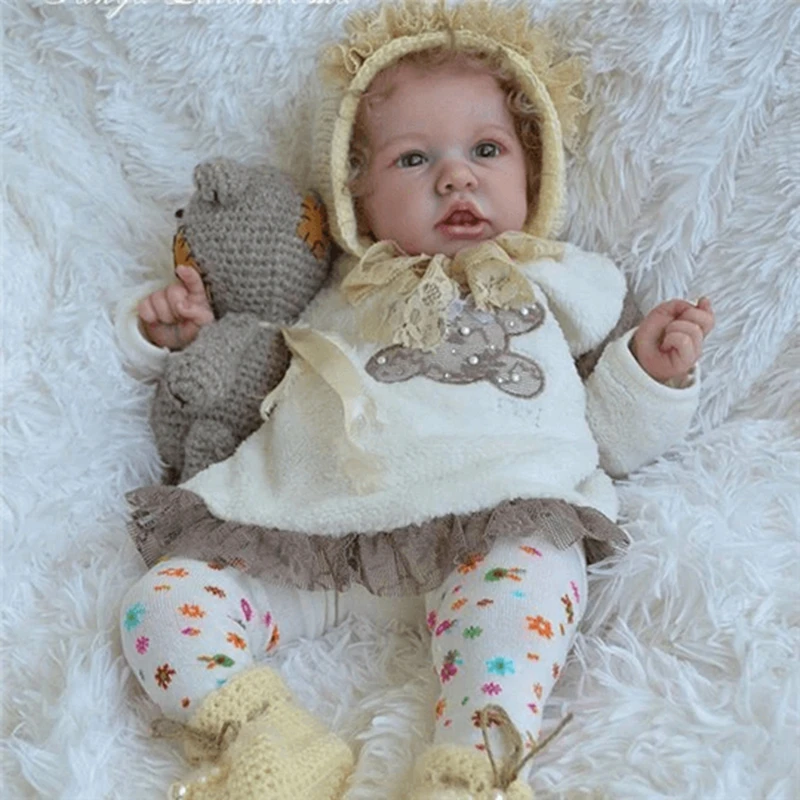 

22-inch lifelike reborn baby doll Girl, silicone, original soft, toddler doll toy, 2-5 years old, holiday gift, birthday gift