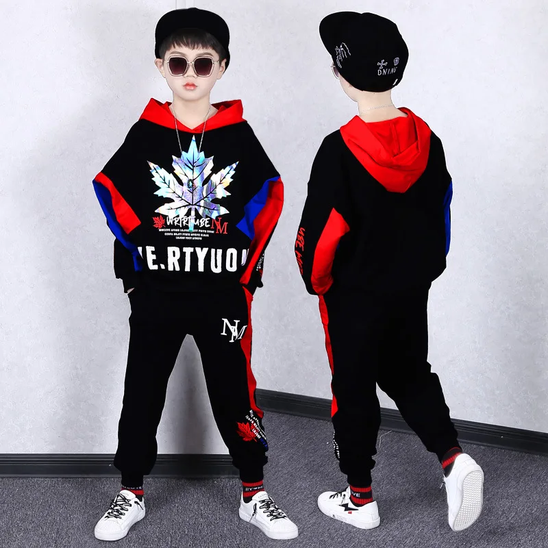 

Autumn Sports Suit for Boys 2PCS/Sets Children's Suit Cotton Hooded Sweatshirt + Pants Boys Kids Sportswear Tracksuit for Boys