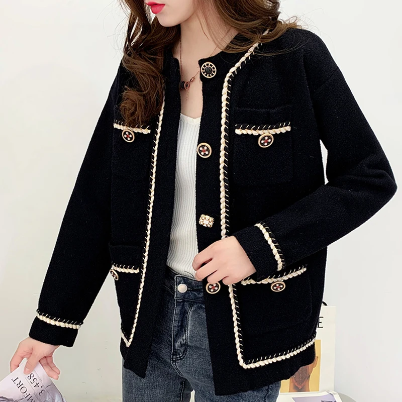 

Autumn Women Thin Coat Long Sleeve Breasted Single Korean Soft Fashion Button Wool Jacket White Black Casual Ladies Clothes