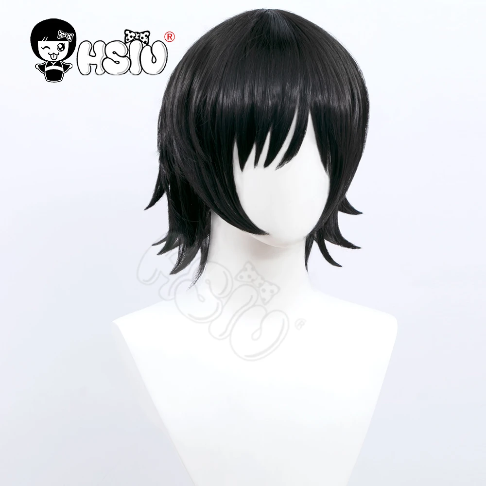 Парик мужской для косплея HSIU из аниме бензопила с короткими волосами черного