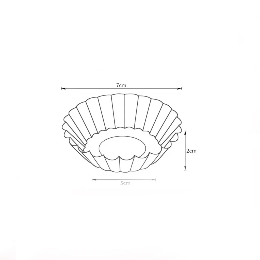 

50pcs/lot Cake Egg Tart Mold Flower Shape Nonstick Ripple Aluminum Reusable Cupcake High Quality Baking Pasty Moulds Tools