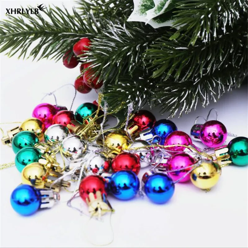XHRLYLB Новый шар в коробке 2 см 24 шт. шары для рождественской елки мини украшения
