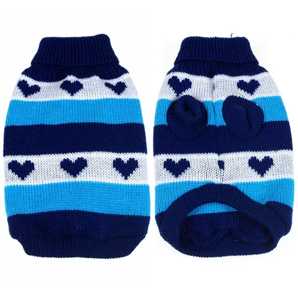 Милый теплый свитер для маленьких собак и кошек трикотажные кофты в полоску с
